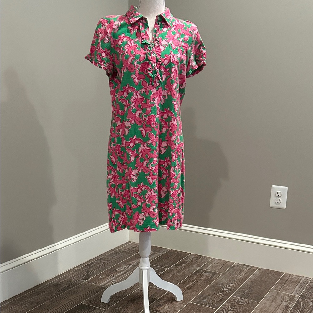 Lilly Pulitzer Pink and Green Floral Mini Dress